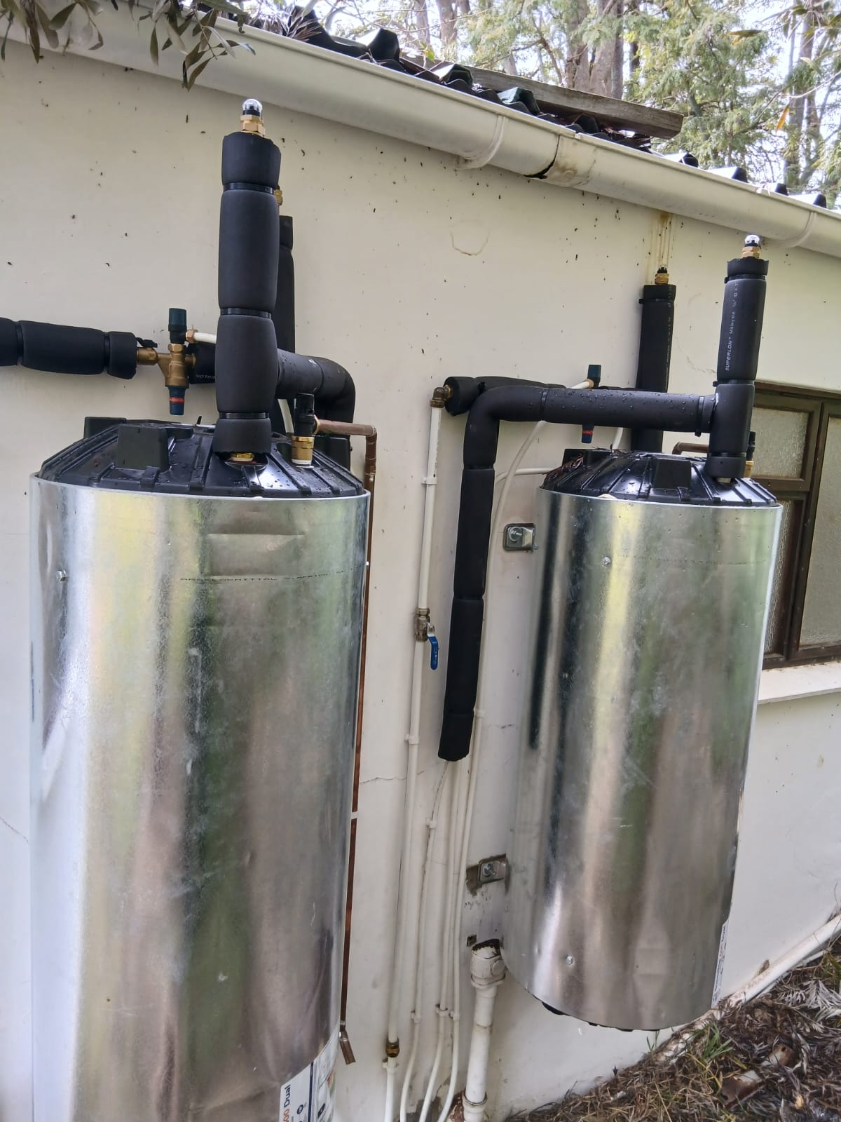 Twin geyser installation completed by Zimoto Plumbing